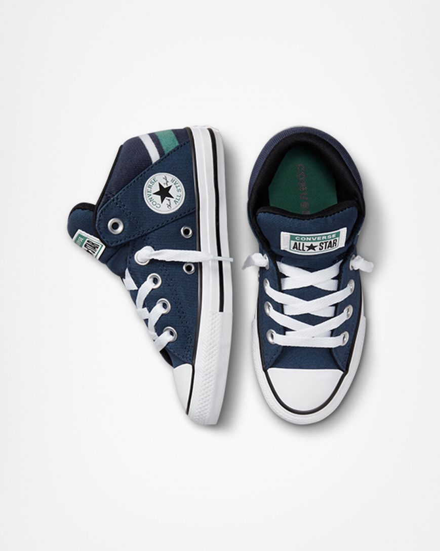 Zapatillas Altas Converse Chuck Taylor All Star Axel Varsity Club Niño Azul Marino Blancas | PE 2P7L04